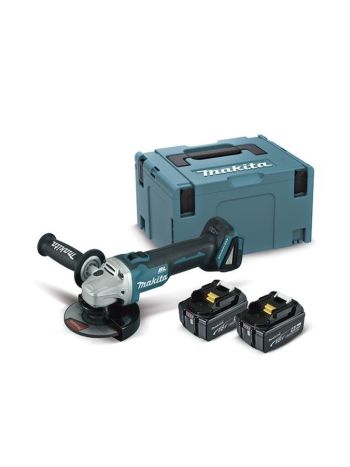 MAKITA AMOLADORA 18V 4,0Ah 2.BL1840 + DC18RC+Malet